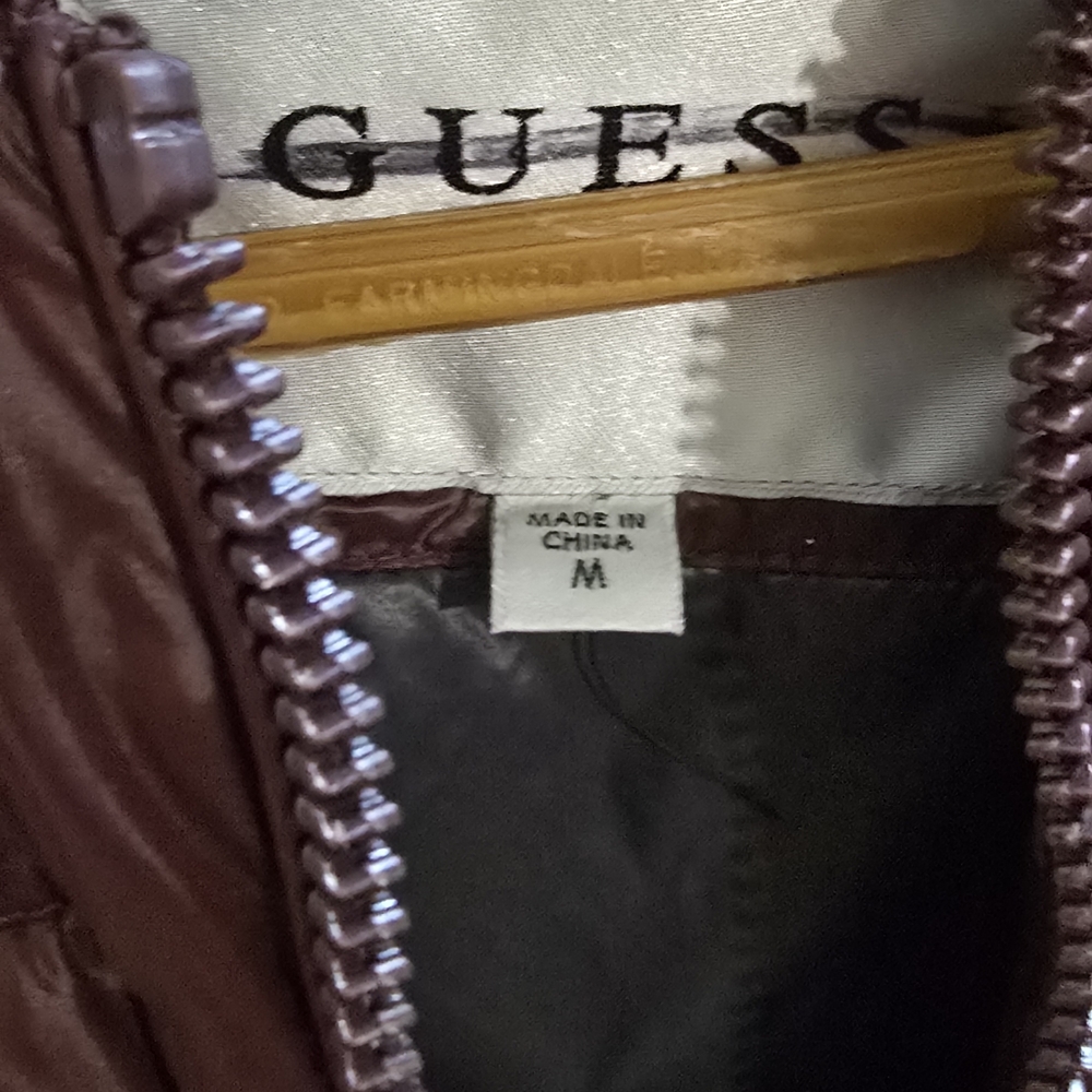 Guess Rich Brown Leather Jacket